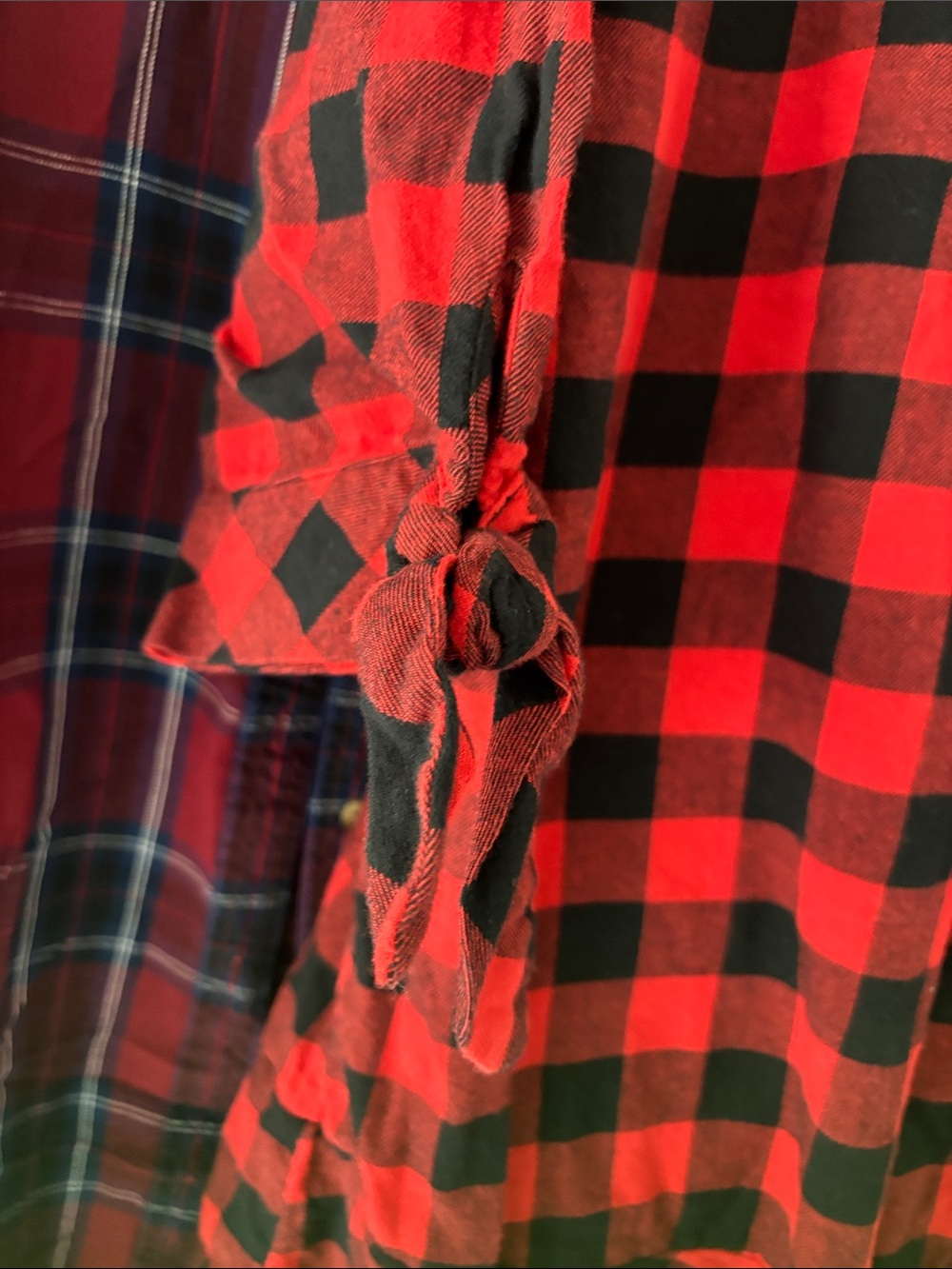 GAP & Old navy Red Plaid Button-Front dress size xl - Picture 4 of 7